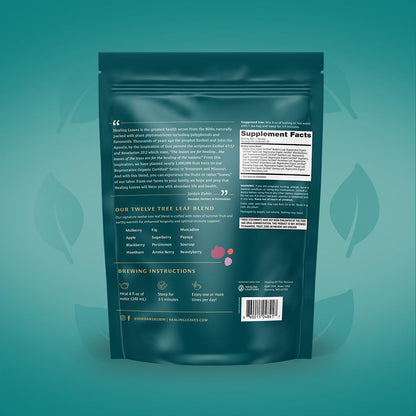 Healing Leaves, Longevity Blend Tea Bags- 30 Count | Biblically Inspired, 12 Fruit Tree Leaf Blend. Supports Digestion, Immune Function, Healthy Inflammation Response and Energy