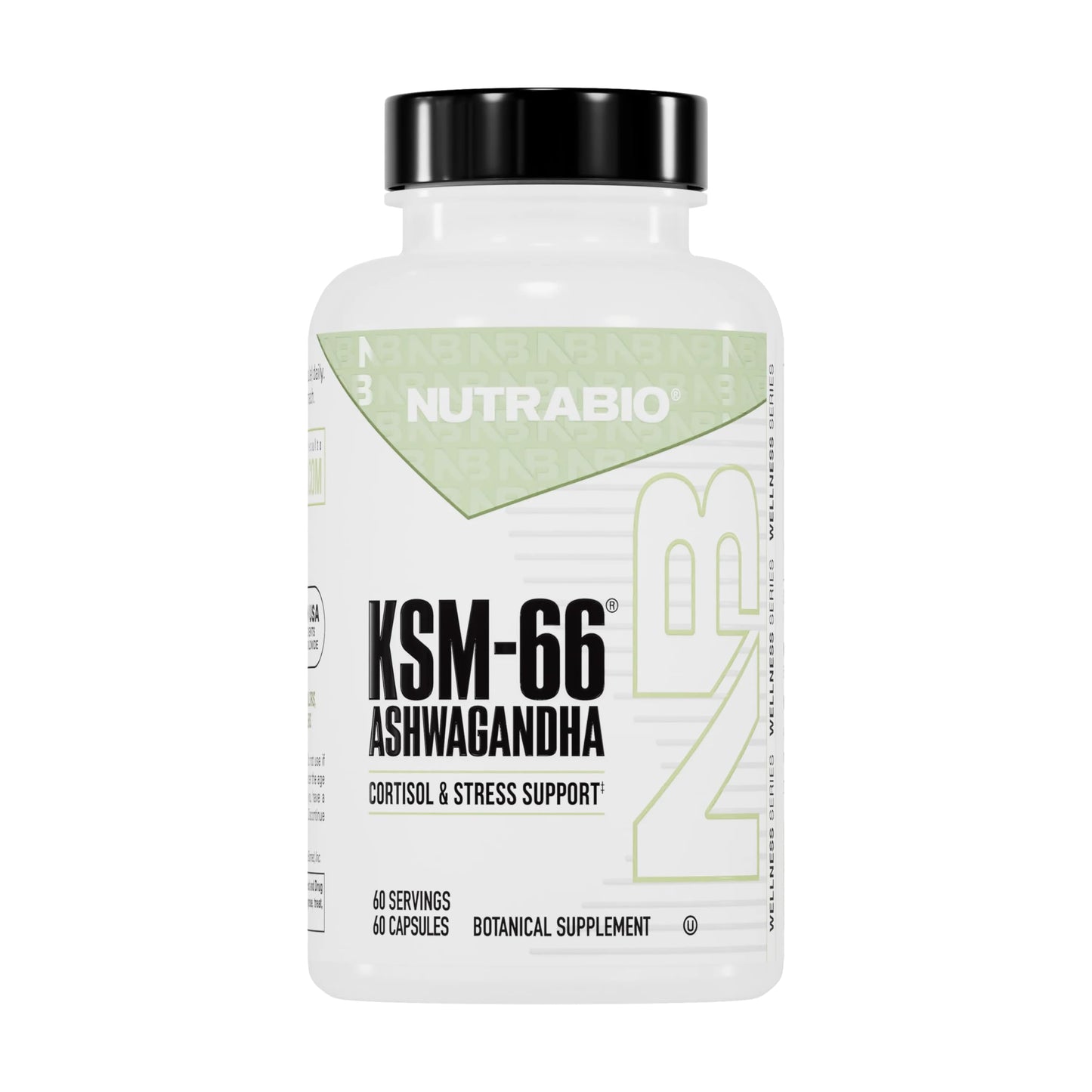 NutraBio Ashwagandha KSM-66 | Ashwagandha Herbal Supplement for Stress, Mood, & Performance | 600 MG of Clinically Studied KSM66 60 Capsules