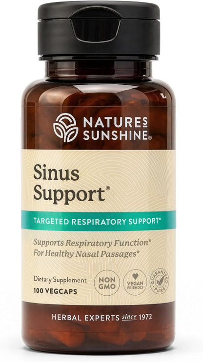 Nature's Sunshine Sinus Support EF Herbal Supplement – Targeted Respiratory Support, Healthy Nasal Passages, Ephedra-Free, 100 Vegcaps
