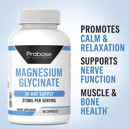 Probase Nutrition Magnesium Glycinate 90 Capsules 30-Day Supply