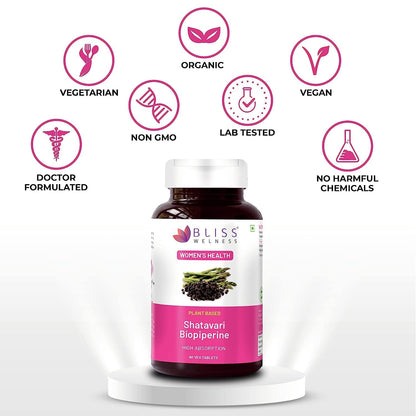 Sheltr Organic Shatavari Biopiperine | Women Health | Lactation Support Immunity Booster Menopause