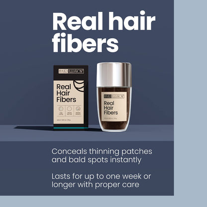 Hair Illusion 100% Natural Human Hair Fibers Not Synthetic for Men and Women, Premium Hair Building Formulation, Large, 38 g Bottle, Jet Black