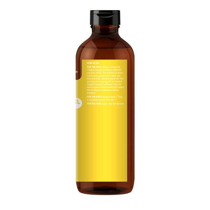Cliganic Organic Sunflower Oil, 100% Pure (8oz) - For Skin, Hair & Face | Natural Cold Pressed Unrefined