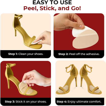 Ball of Foot Cushions for Women | Metatarsal, High Heel Comfort | High Heel Comfort for Ball of Feet, Shoe Cushions, Toe For Heels, Shoe Pads Inserts, One Size Fits All (2 Pairs)