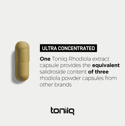Toniiq Triple-Strength 600mg Rhodiola Rosea - 120 Capsules - 5% Salidroside Concentrat