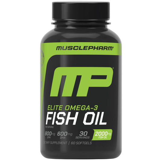 MusclePharm Essentials Fish Oil, Elite Omega 3 Supplements - Promotes Joint Health, Muscle Performance, Brain, Heart & Immune Support, 2000mg Omega 3 Fish Oil Per Serving - 60 Softgels (30 Servings)