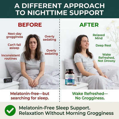 PLANT.O NUTRITION Apigenin 50mg Supplement for Sleep Support & Relaxation - Melatonin Free Bioflavonoid Capsules Found in Chamomile Tea, Third Party Tested, Gluten Free, 60 Capsules