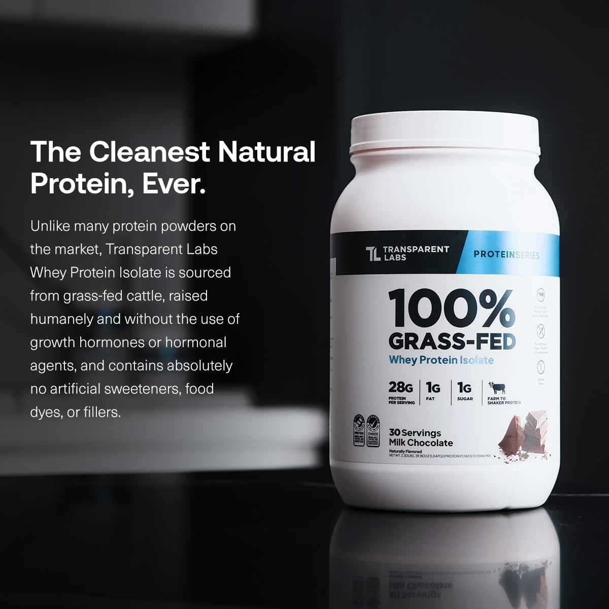 Transparent Labs Grass-Fed Whey Protein Isolate (30 Servings, Milk Chocolate) & Creatine HMB (30 Servings, Tropical Punch)