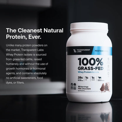 Transparent Labs Grass-Fed Whey Protein Isolate (30 Servings, Strawberry Milkshake) & Creatine HMB (30 Servings, Unflavored)