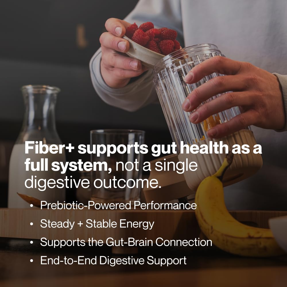 Momentous Fiber+ - Daily Multi-Source Fiber Psyllium Husk Powder - Soluble & Insoluble Prebiotic Blend to Support Nutrient Absorption - NSF Certified for Sport - 30 Servings - Unflavored