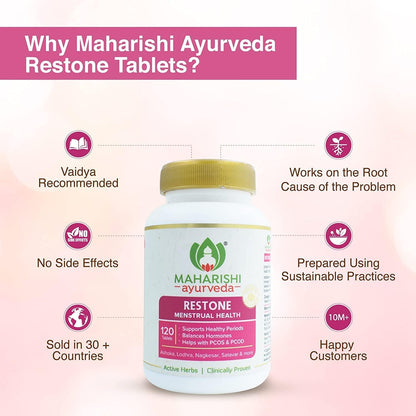 OTAA Ayurveda Restone Tablets | Shatavari PCOD PCOS Supplements for Women | Supports Healthy Periods