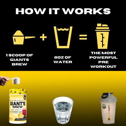 Nutrithority - Giant's Brew Pre Workout Powder, Blackberry Lemonade