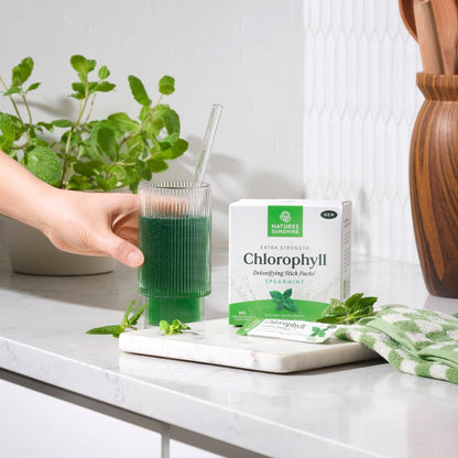 Nature's Sunshine Chlorophyll Stick Packs: Supercharge Your Detox and Boost Gut Health in Convenient, Delicious Stick Packs (Crisp Apple)
