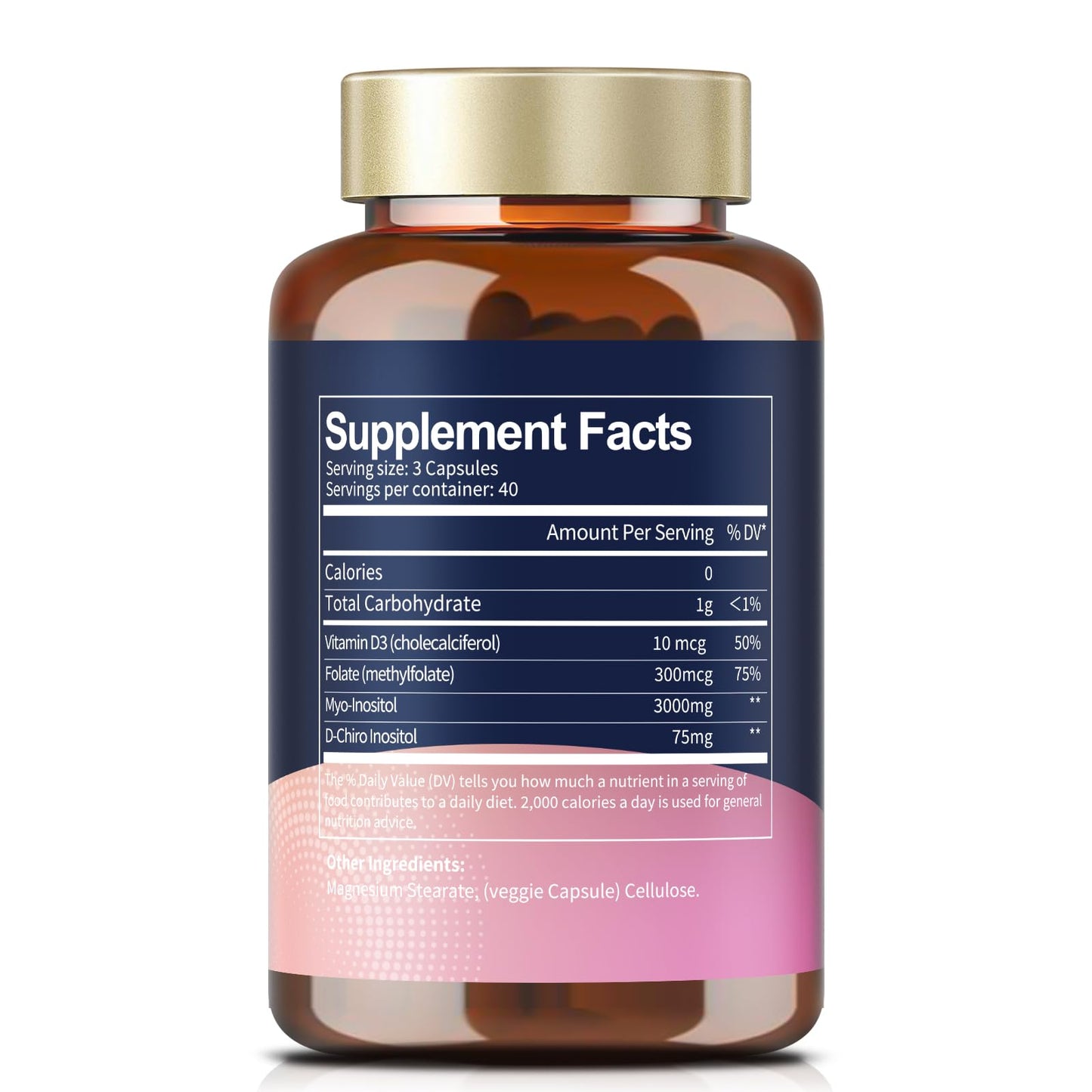 Totaria Myo-Inositol & D-Chiro Inositol Supplement Capules 3075mg, Plus Multivitamin Vitamin D3, Folate, Ideal 40:1 Ratio - Hormonal Balance for Women & Ovarian* Support | Vegan, Non GMO - 120 Caps