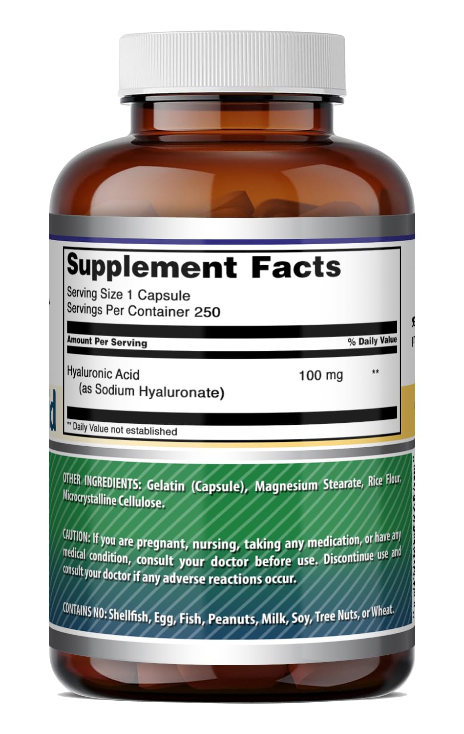 Amazing Formulas Hyaluronic Acid 100 Mg Supplement | Capsules | Non-GMO | Gluten-Free | Made in USA (1 Pack, 360 Count)