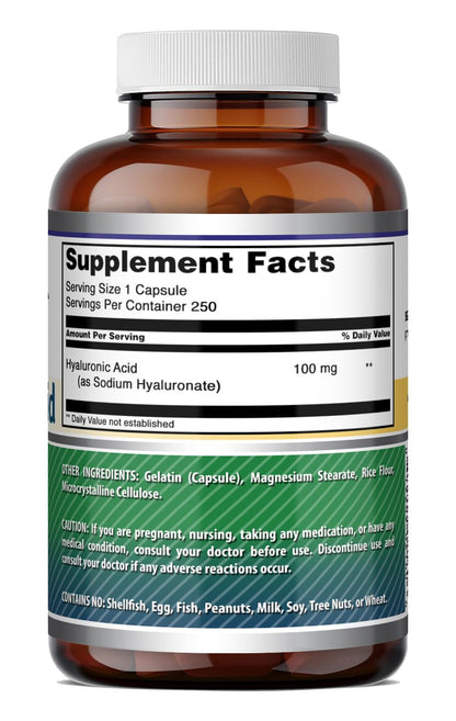 Amazing Formulas Hyaluronic Acid 100 Mg Supplement | Capsules | Non-GMO | Gluten-Free | Made in USA (1 Pack, 360 Count)