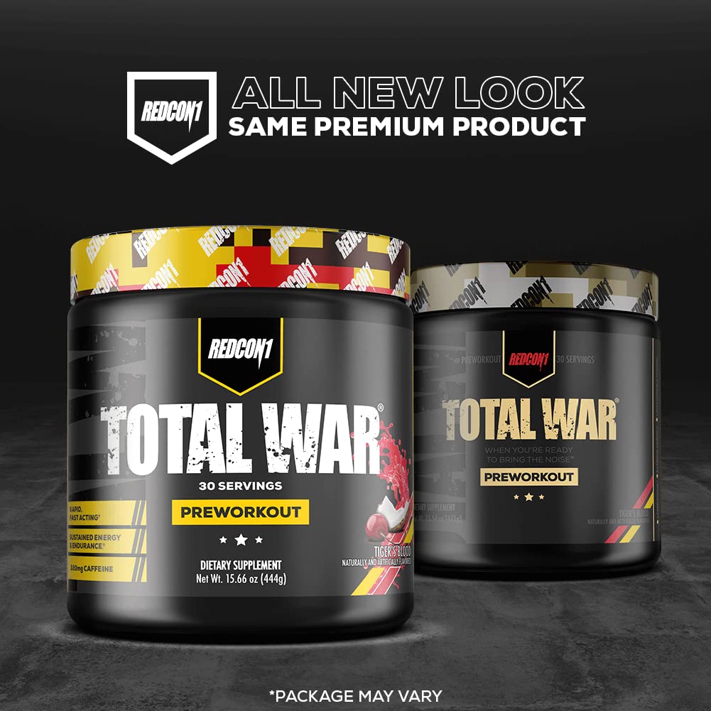 REDCON1 Total War Pre Workout Powder, Kiwi Lime - Beta Alanine + Citrulline Malate Keto