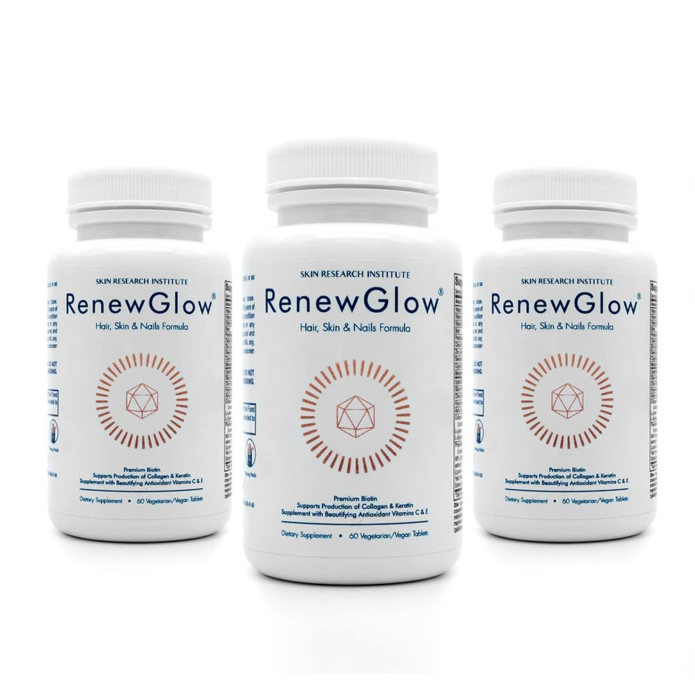 Skin Research Institute Renewglow Biotin Supplement - Vegan Friendly - Healthy Skin
