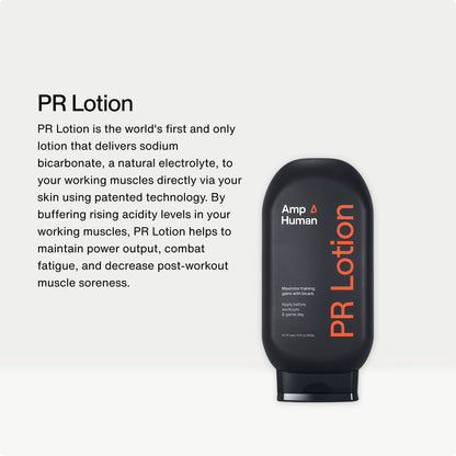 Amp Human PR Lotion - Performance & Recovery Bicarb Sports Lotion - Informed Sport Certified - Natural Electrolyte Sodium Bicarbonate (300 g Bottle)