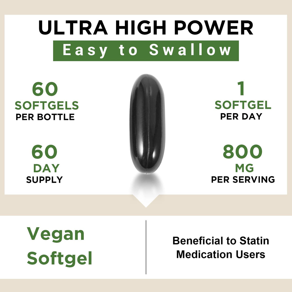 Liposomal CoQ10 800mg Ubiquinol Softgel, Max Absorption Ubiquinol Coenzyme Q10