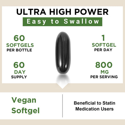 Liposomal CoQ10 800mg Ubiquinol Softgel, Max Absorption Ubiquinol Coenzyme Q10