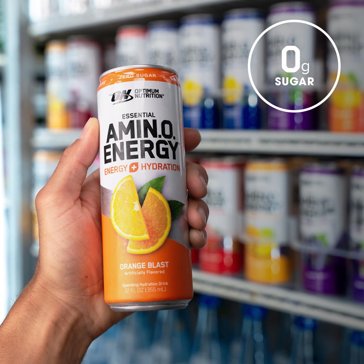 Optimum Nutrition Amino Energy Sparkling Hydration Drink, Electrolytes, Caffeine, Amino