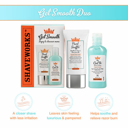 Shaveworks Get Smooth Duo, Post Waxing and Shaving Solution for Ingrown Hair, Razor
