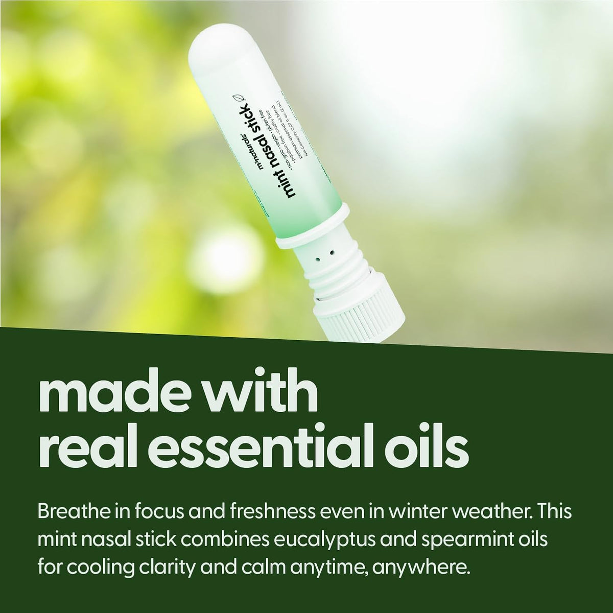 Mint Nasal Stick, Nasal Inhaler, Essential Oil Aromatherapy, 4 Sticks by M3