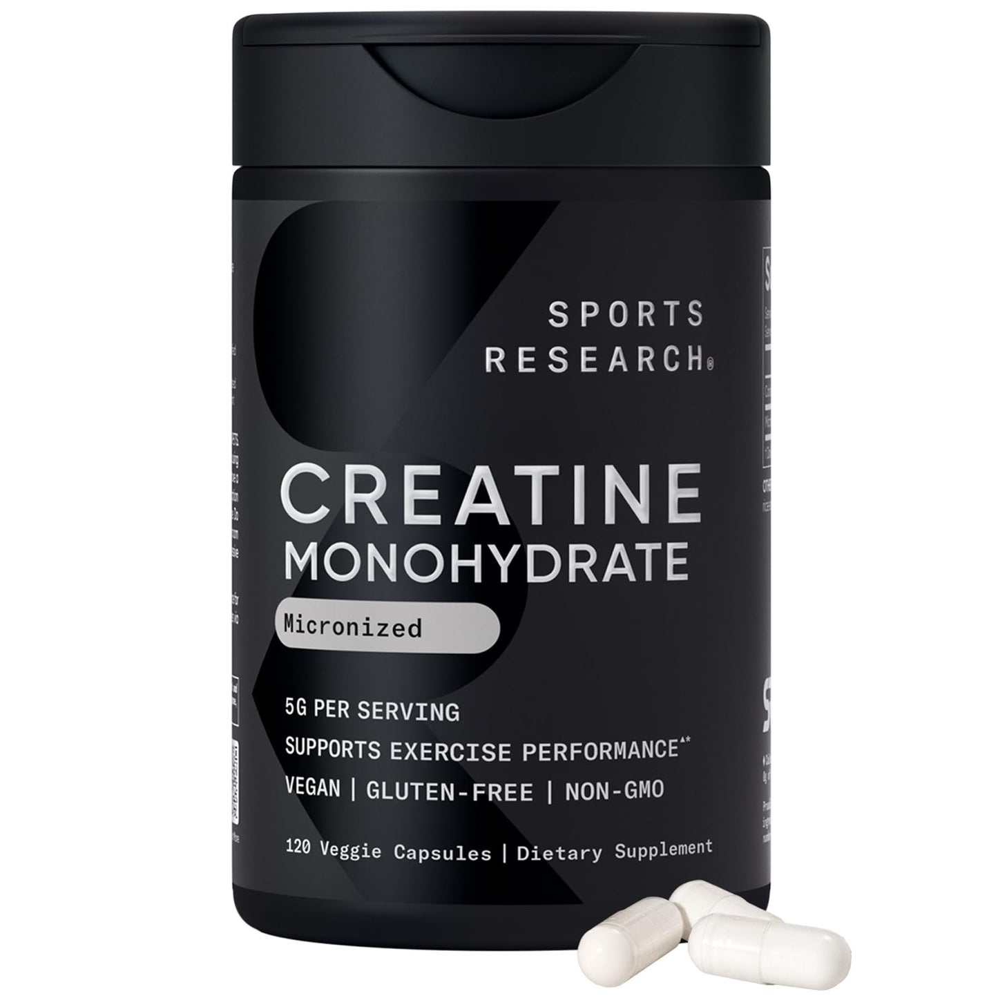Sports Research Creatine Monohydrate - Gain Lean Muscle, Improve Performance and Strength and Support Workout Recovery* - 5 g Micronized Creatine - 17.64 oz