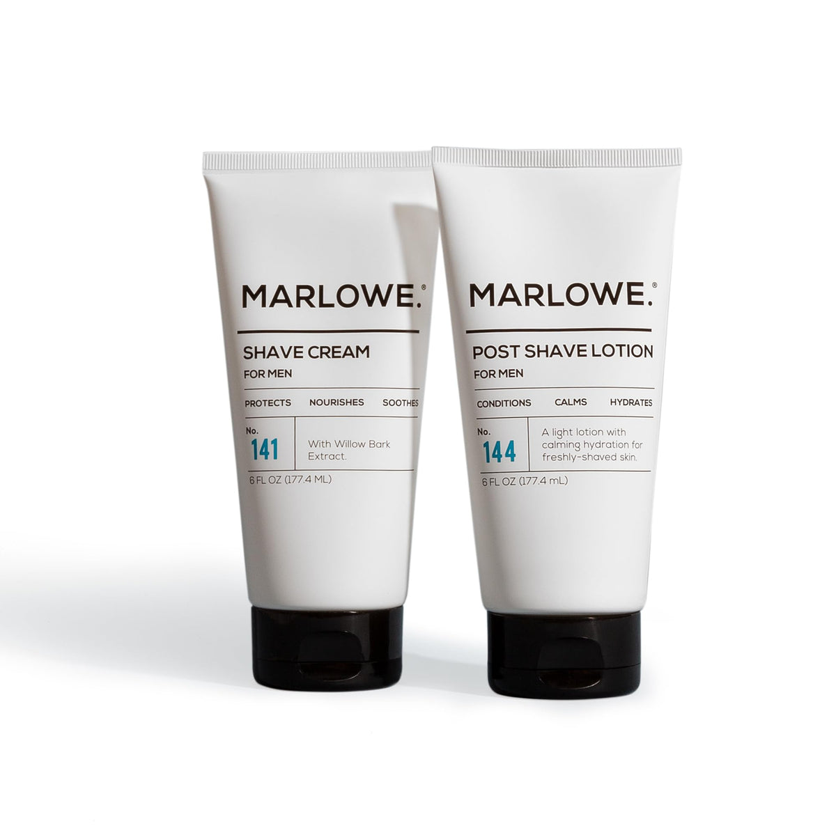 MARLOWE. No. 141 Shave Cream 6 oz and No. 144 Post Shave Lotion 6 Oz, Conditioning 
