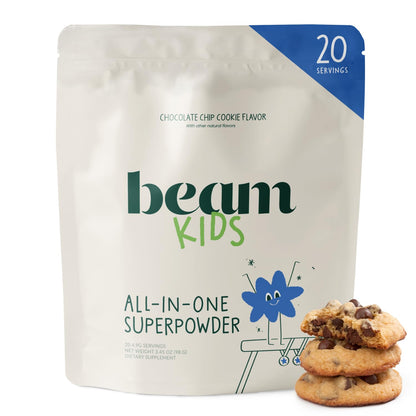 BEAM Kids Multivitamin Powder – Kids Vitamins with Greens, Probiotic & Prebiotic, Immune Support for Children & Toddlers, No Artificial Sweeteners, for Picky Eaters, 20 Servings, Chocolate Flavor