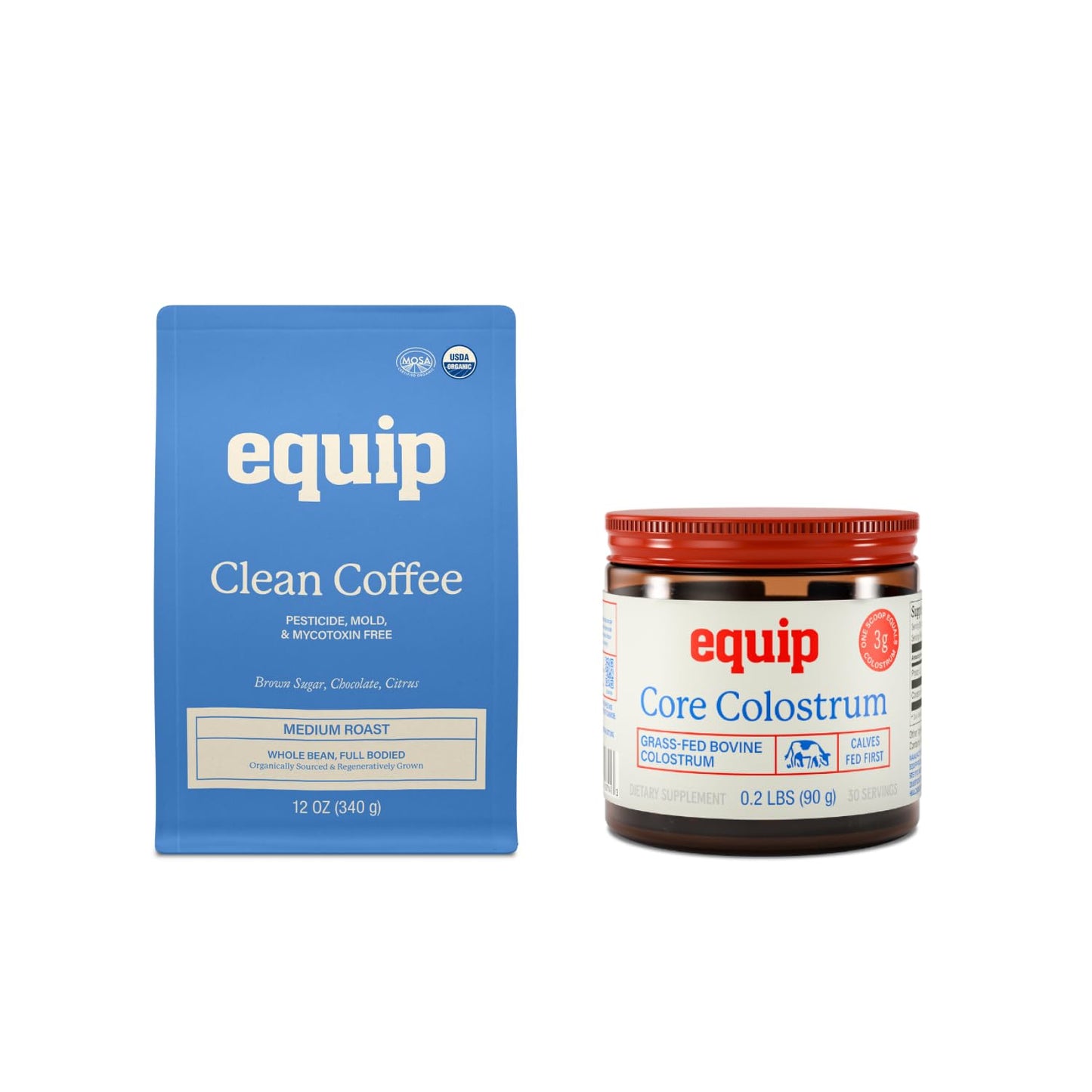 Equip Foods Clean Coffee & Grass Fed Core Colostrum Powder Unflavored