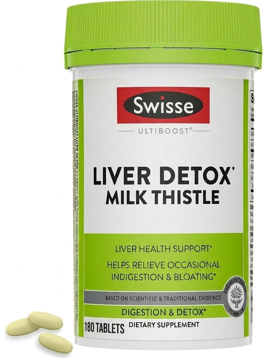 Swisse Milk Thistle Supplement – Liver Cleanse Detox & Repair with Turmeric & Artichoke Extract – Liver Health & Support Supplement for Men & Women, Vegan, 180 Tablets (90-Day Supply)