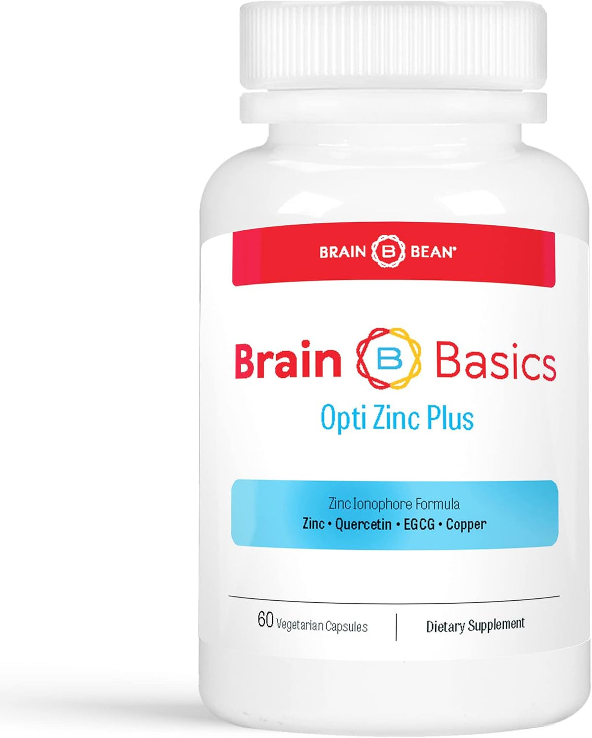 Brain Basics Opti Zinc Plus - Zinc Supplement with Quercetin, EGCG, and Copper. Immune Support Formula - 60 Capsules