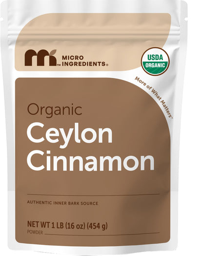 Micro Ingredients Organic Ceylon Cinnamon Powder, 8 oz | Sri Lanka Source | True Cinnamon for Spice & Seasoning | Great for Baking, Cooking, & Drinks | Additive Free, Non-GMO