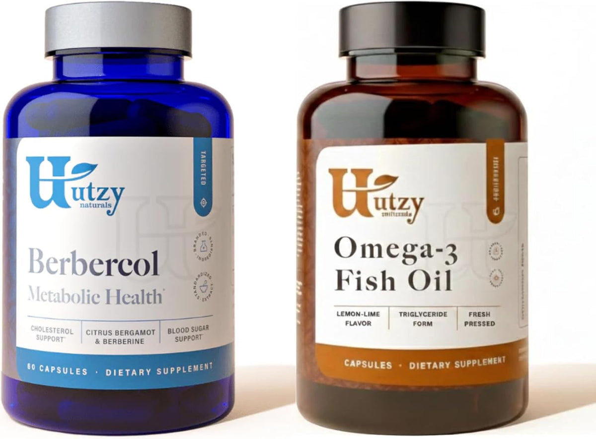 Utzy Naturals Lipid Support Bundle | Berbercol, 60 Capsules, and Omega-3 Fish Oil, 60 Capsules