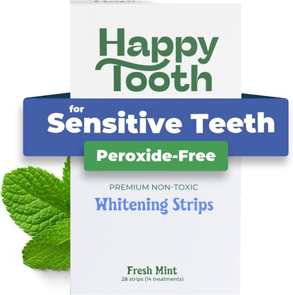 Teeth Whitening Strips, Natural, Sensitive Teeth, Fresh Mint, 28 Strips