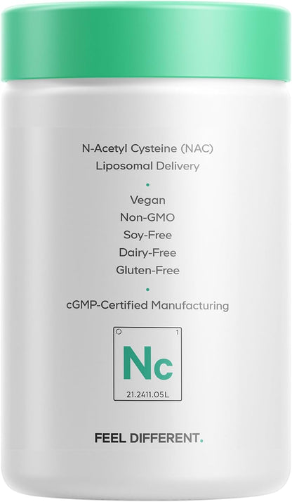 Codeage Liposomal NAC, N-Acetyl L-Cysteine, Free-Form, Vegan, 120 Capsules | Liposomal free-form NAC (N-acetyl L-cysteine), 900 mg per serving. Two-month supply. Gluten-free, dairy-free, vegan, non-GMO.