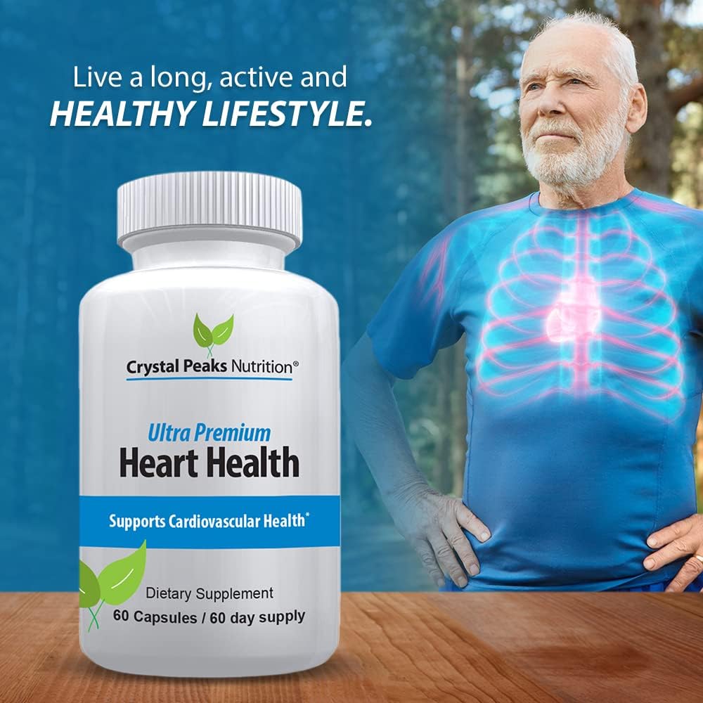 Ultra Premium Heart Support - Vitamin K2 & D3 Plus Calcium - Circulation Support Supplements - Blood Flow, Arteries - Advanced Formula for Cardio, Cholesterol, Triglyceride Balancing - 60 Capsules