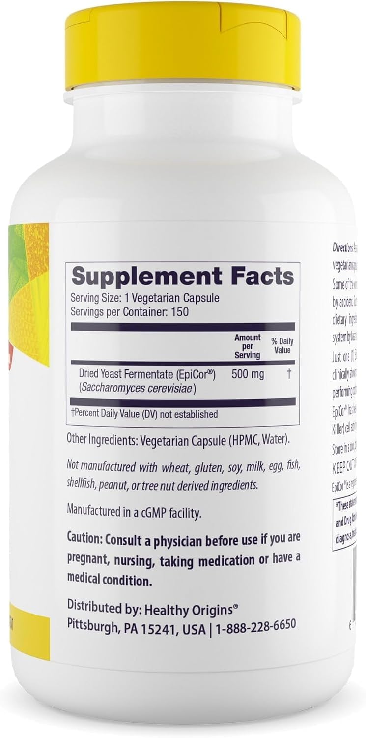 Healthy Origins EpiCor Dried Yeast 500 mg, 150 Veggie Caps
