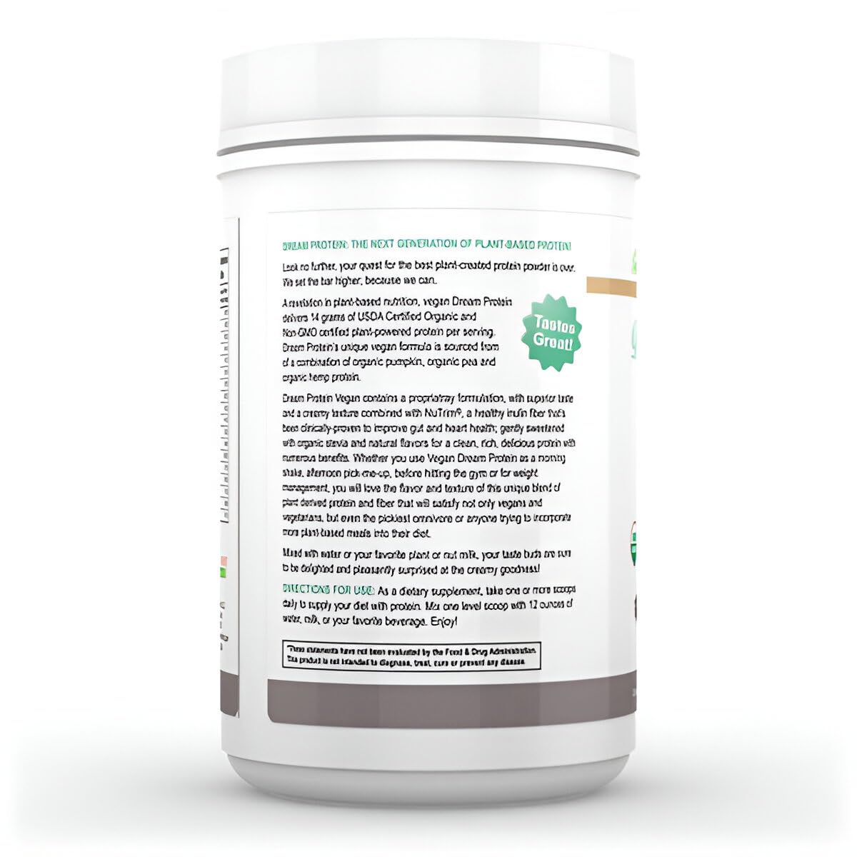 Greens First Dream Protein Plant Based – USDA Organic Dietary Supplement – Vegan