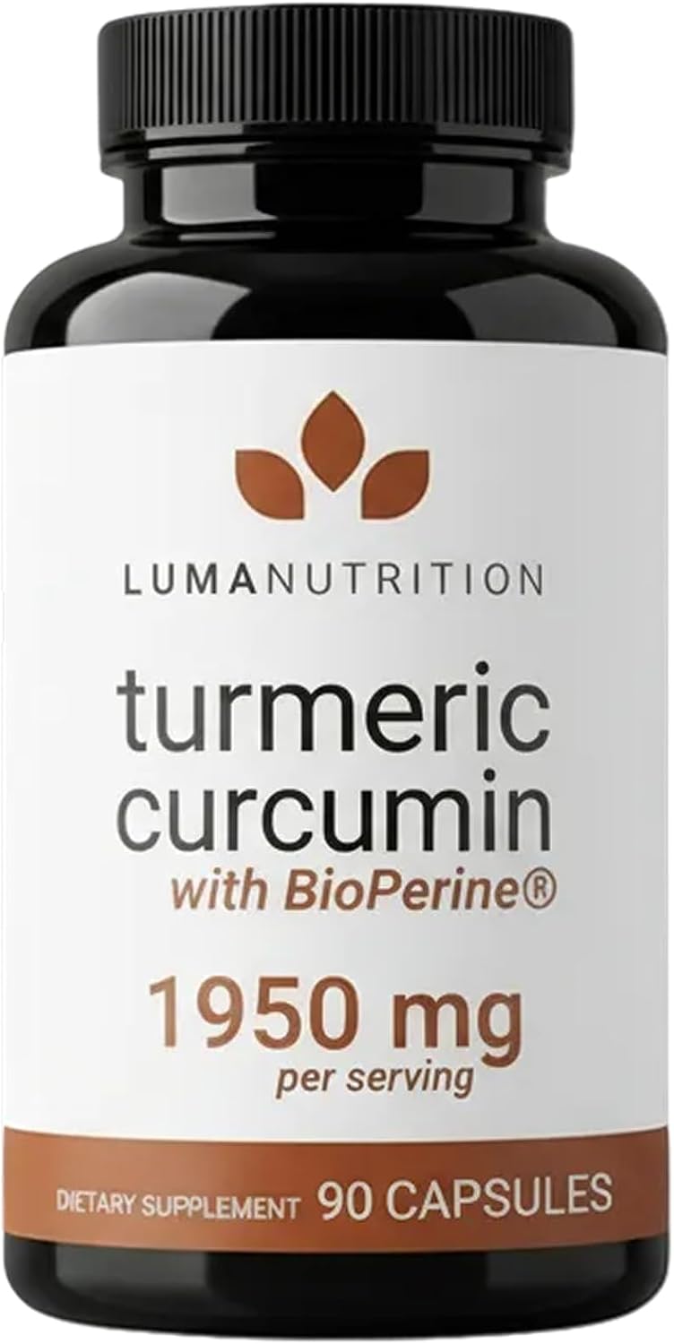 Luma Nutrition Turmeric Supplement Curcumin with Black Pepper - 90 Capsules