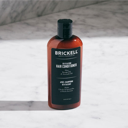 Brickell Men's Revitalizing Hair Conditioner for Men, Nourishing Hair Conditioner, Restores Shine and Moisture, With Aloe, Pro-Vitamin B5, and Avocado Oil, 8 Ounce, Scented, New Formula