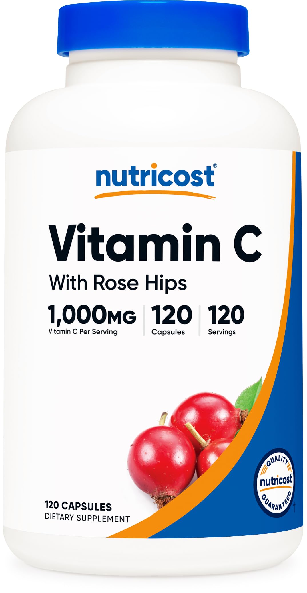 Nutricost Vitamin C with Rose Hips 1025mg, 240 Capsules, Gluten Free | Vitamin C 1,000mg, Rose Hips 25mg, GMO-Free