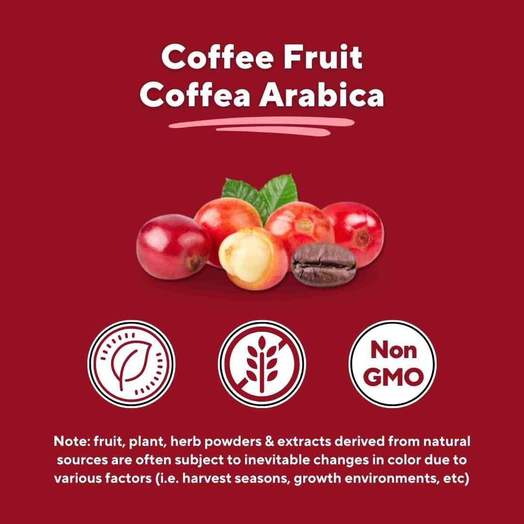 Vitapia Vitacoffee Caffeine Coffee Fruit Powder for Energy, Memory, Focus, Antioxidant, Metabolism, Skin Health Support - 100g & 33 Day Supply - Non-GMO, Gluten-Free, Vegan Supplement
