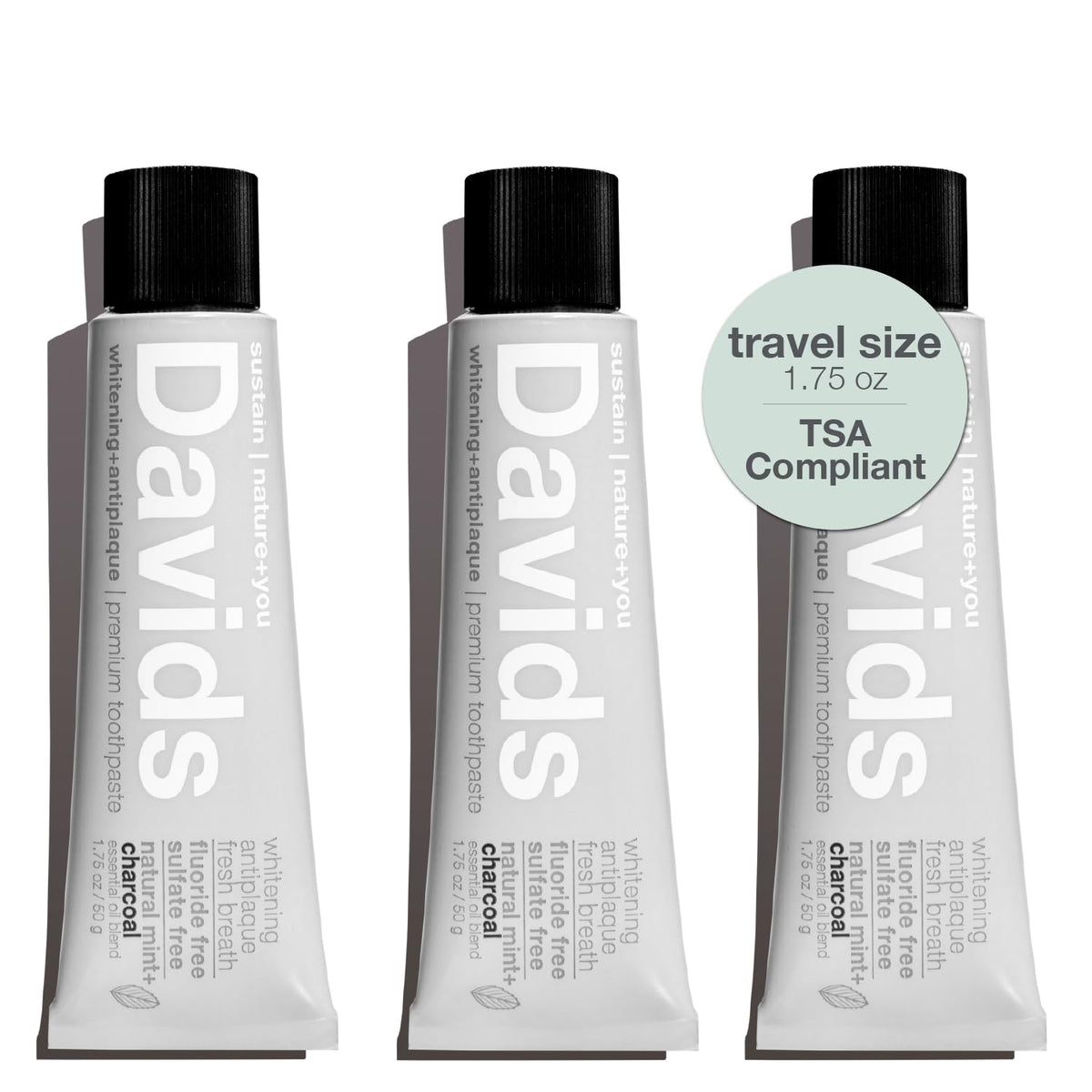 Davids Fluoride Free Toothpaste Teeth Whitening SLS Free Peppermint 5.25oz