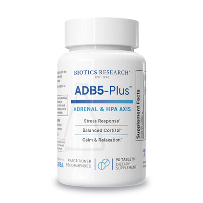 BIOTICS RESEARCH ADB5-Plus Support Healthy Adrenal Gland Function, Support Cortisol Levels, Positive Response to Stress, Healthy Energy Levels 90 Tablets