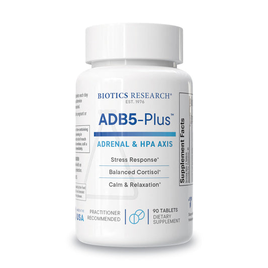 BIOTICS RESEARCH ADB5-Plus Support Healthy Adrenal Gland Function, Support Cortisol Levels, Positive Response to Stress, Healthy Energy Levels 90 Tablets