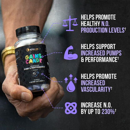 ALPHA LION Gains Candy, Supplement Pills that Support Weight Loss, Appetite Suppressant, Keto-Diet Friendly, Decrease Body Fat, Upgrade Energy & Workout Performance, 60 Capsules (MitoBurn®)