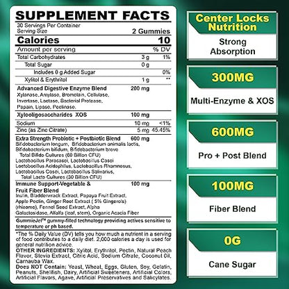 Sugar Free Digestive Enzymes Gummies 1000mg - Break Down Food Quickly - Chewable